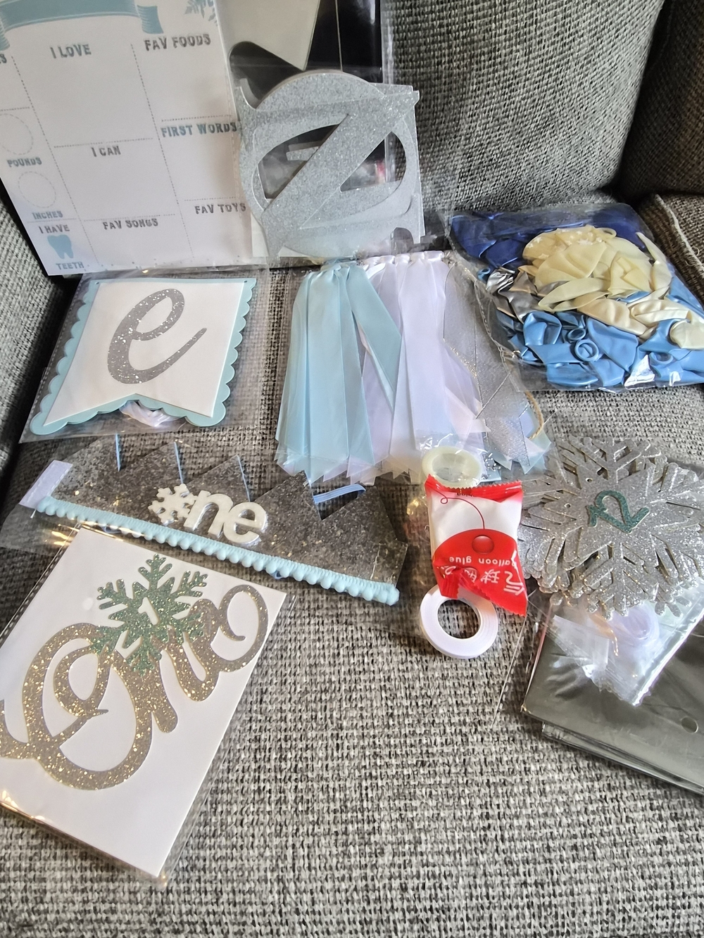 Blue & Silver Winter ONEderland BABY Party Decorations - Home Party Supplies